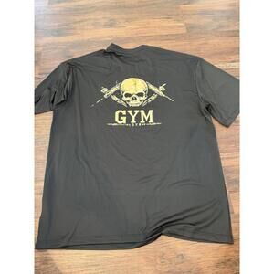 Manfinity Men’s Black Gym T-Shirt Skull Graphic Athletic Workout Tee Size M